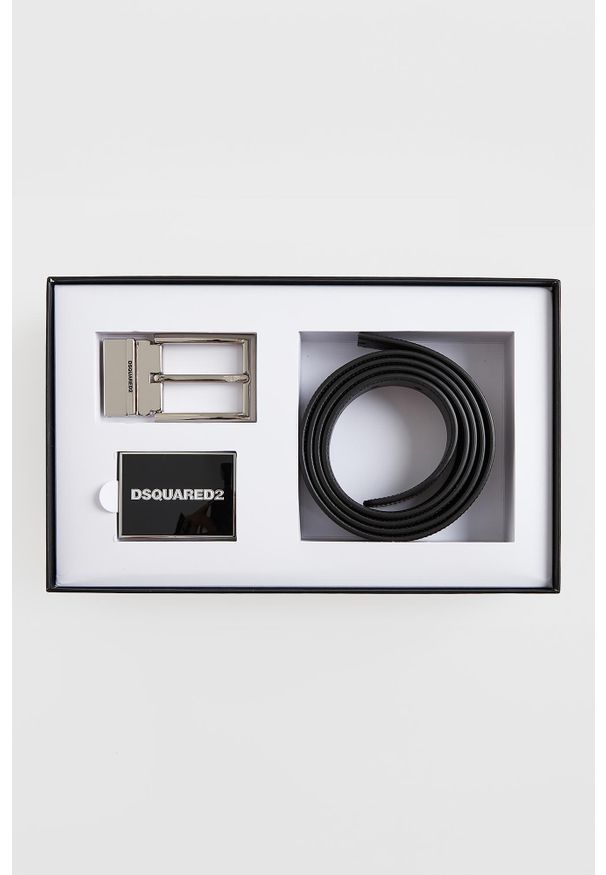 Pasek męski skórzany DSQUARED2. Materiał: skóra