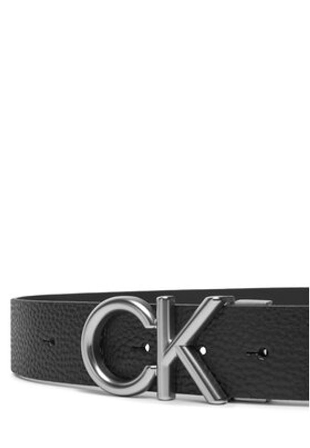 Calvin Klein Pasek Męski Ck Hallmark Logo 35Mm Adj LV04D7035G Czarny. Kolor: czarny. Materiał: skóra
