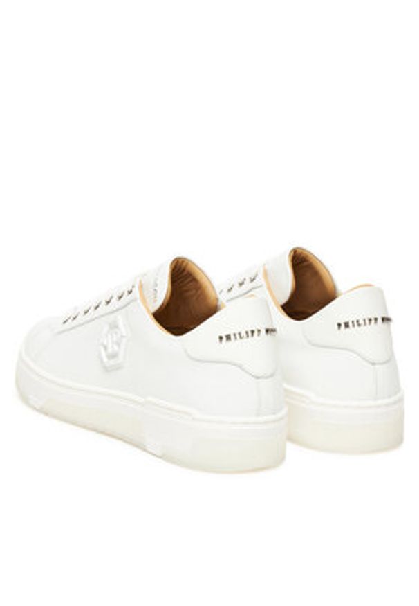 Philipp Plein - PHILIPP PLEIN Sneakersy PAES USC0722 PLE005N01 Biały. Kolor: biały. Materiał: skóra