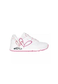 skechers - Adidasy Skechers Uno - Twin Hearts, Kobiety. Kolor: biały. Materiał: materiał, skóra ekologiczna