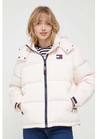 Tommy Jeans kurtka puchowa damska kolor różowy zimowa. Kolor: różowy. Materiał: puch. Sezon: zima