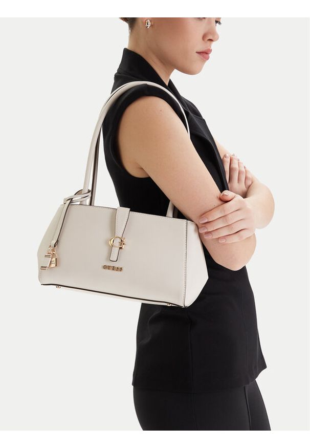 Guess Torebka Carrie HWVG98 96080 Écru. Kolor: kremowy. Materiał: skórzane