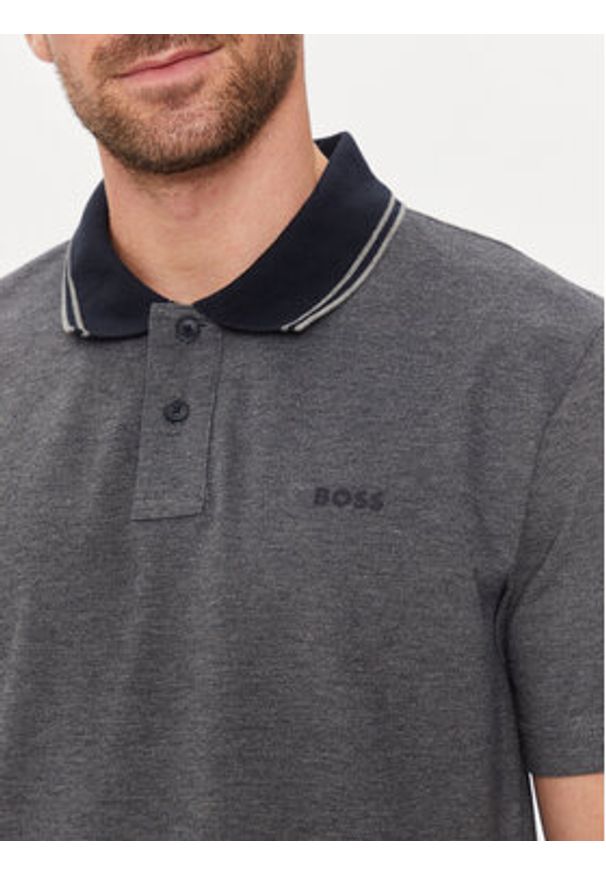 BOSS - Boss Polo Peoxfordnew 50507814 Granatowy Relaxed Fit. Typ kołnierza: polo. Kolor: niebieski. Materiał: bawełna