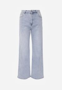 Renee - Niebieskie Szerokie Jeansy z Bawełny High Waist Vimalianna. Okazja: na co dzień. Stan: podwyższony. Kolor: niebieski. Styl: casual #3