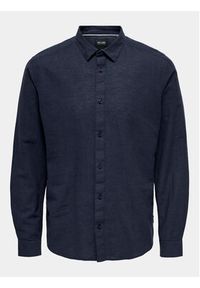 Only & Sons Koszula Caiden 22012321 Granatowy Slim Fit. Kolor: niebieski. Materiał: bawełna, len #9