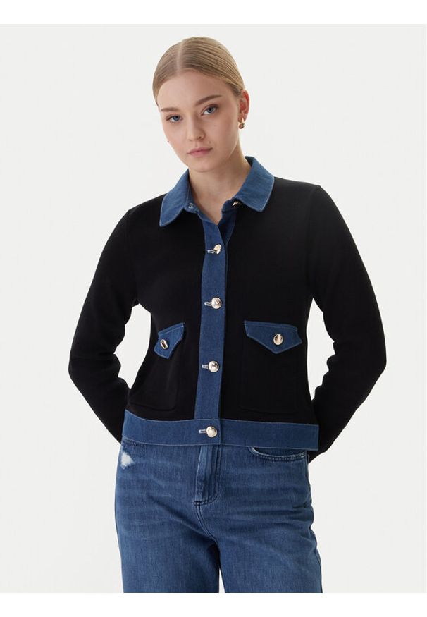 Morgan Kardigan 251-MNAKI Czarny Regular Fit. Kolor: czarny. Materiał: bawełna