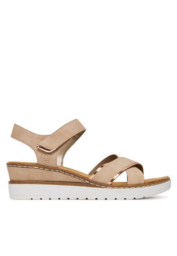 Rieker Sandały V38G9-31 Różowy. Kolor: różowy. Materiał: syntetyk