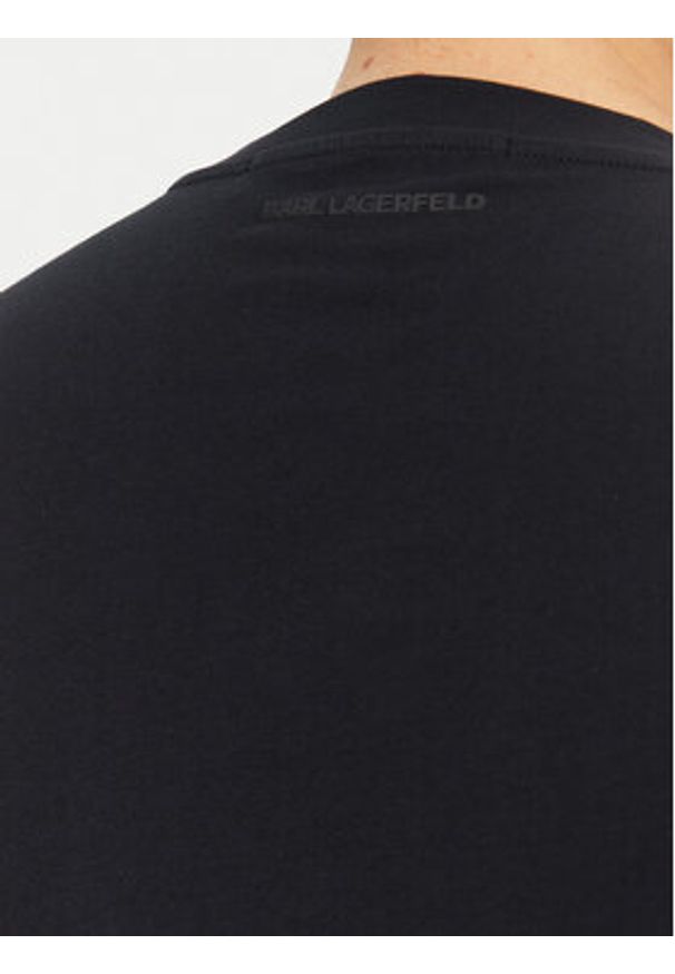 Karl Lagerfeld - KARL LAGERFELD T-Shirt 755710 551224 Granatowy Regular Fit. Typ kołnierza: dekolt w karo. Kolor: niebieski. Materiał: bawełna