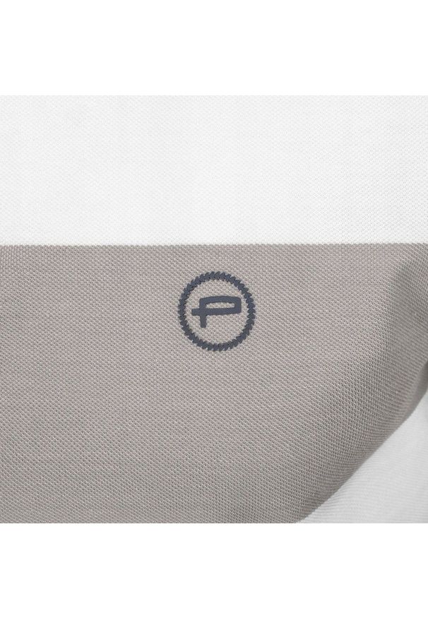 Koszulka Polo - Męska - Pako Jeans - Biało-Beżowe Pasy. Okazja: na co dzień. Typ kołnierza: polo. Kolor: wielokolorowy, beżowy, brązowy. Materiał: bawełna. Wzór: paski, prążki. Styl: casual