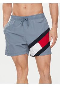 TOMMY HILFIGER - Tommy Hilfiger Szorty kąpielowe UM0UM02048 Niebieski Slim Fit. Kolor: niebieski. Materiał: syntetyk