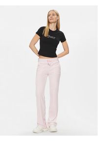 Juicy Couture T-Shirt Shrunken Diamante JCMCT223257 Czarny Slim Fit. Kolor: czarny. Materiał: bawełna #2