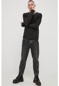 Only & Sons Sweter bawełniany męska kolor czarny. Okazja: na co dzień. Kolor: czarny. Materiał: bawełna. Długość rękawa: raglanowy rękaw. Styl: casual #4