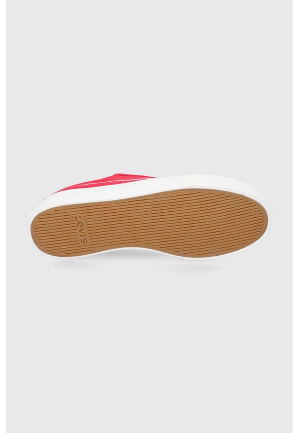 Levi's® - Levi's tenisówki Decon Lace S damskie kolor czerwony. Okazja: na spotkanie biznesowe. Zapięcie: sznurówki. Kolor: czerwony. Materiał: guma. Styl: biznesowy