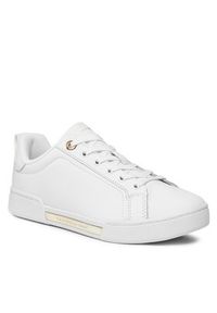 TOMMY HILFIGER - Tommy Hilfiger Sneakersy Chique Court Sneaker FW0FW07634 Biały. Kolor: biały. Materiał: skóra #4
