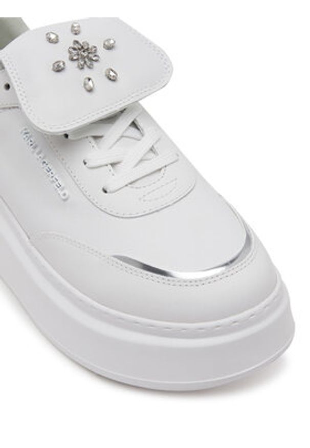 Karl Lagerfeld - KARL LAGERFELD Sneakersy KL63519 Biały. Kolor: biały. Materiał: skóra