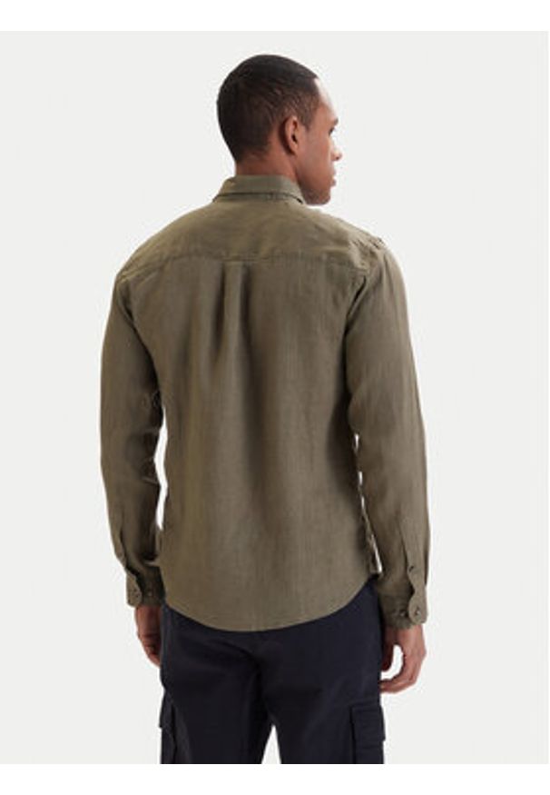 Aeronautica Militare Koszula 261CA1321UCT03089 Zielony Regular Fit. Kolor: zielony. Materiał: len