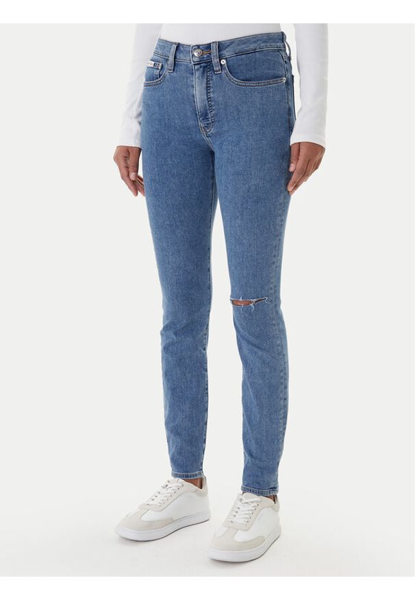 Calvin Klein Jeans Jeansy LV047E616G Niebieski Skinny Fit. Kolor: niebieski