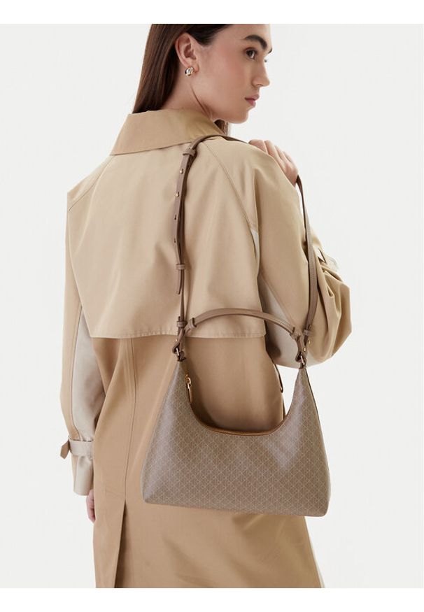 Calvin Klein Torebka Emblem Aop Conv Shoulder Bag LV04F3298G Beżowy. Kolor: beżowy. Materiał: skórzane