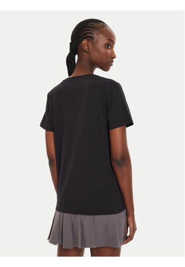 Pepe Jeans T-Shirt Fiore PL505948 Czarny Regular Fit. Kolor: czarny. Materiał: bawełna