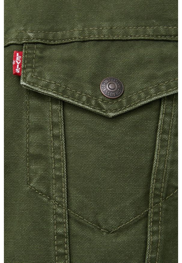 Levi's® - Levi's - Kurtka jeansowa. Okazja: na spotkanie biznesowe. Kolor: zielony. Materiał: jeans. Styl: biznesowy