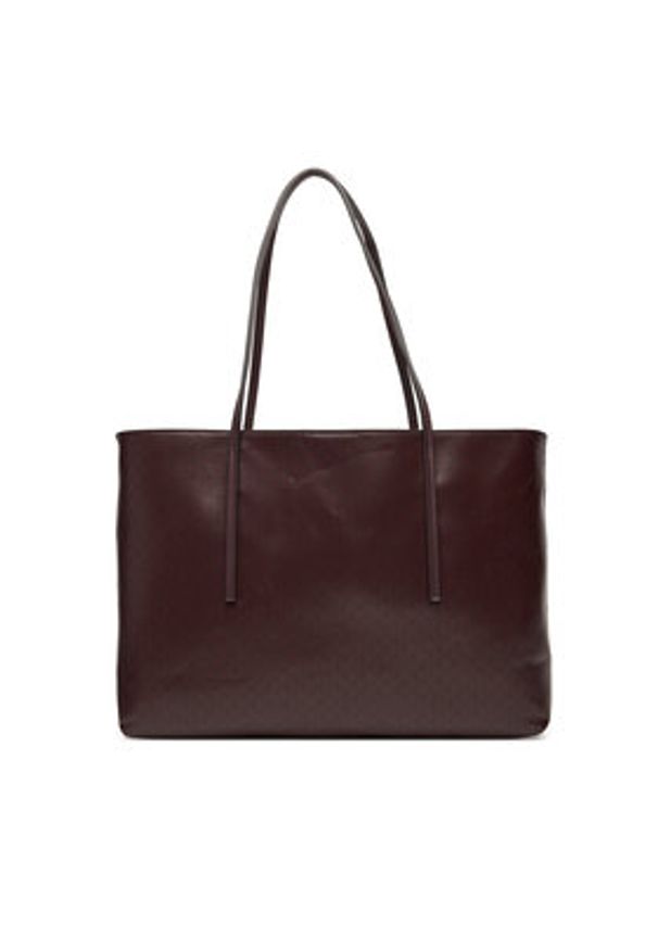 Calvin Klein Torebka Emblem Aop Tote W/ Pouch LV04F3266G Bordowy. Kolor: czerwony. Materiał: skórzane