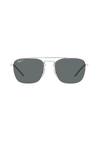 Ray-Ban okulary przeciwsłoneczne męskie kolor srebrny. Kształt: prostokątne. Kolor: srebrny #7