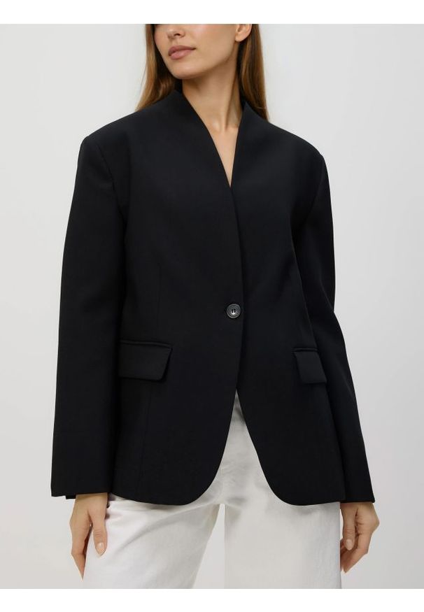 Reserved - Jednorzędowa marynarka - czarny. Kolor: czarny. Materiał: tkanina, wiskoza