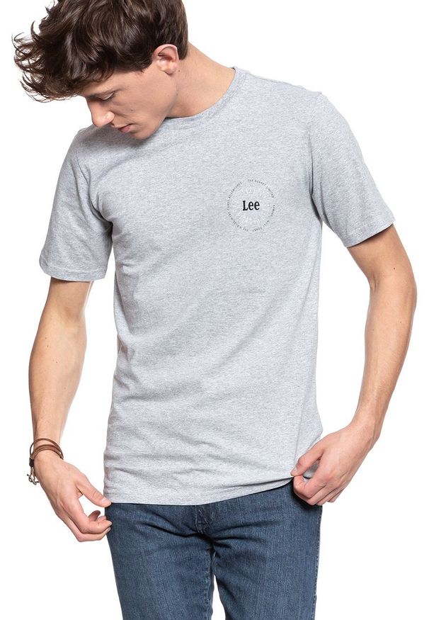 Lee - MĘSKI T-SHIRT LEE T SHIRT SMALL SUNSET TEE GREY MELE L61PFEMP 112113996