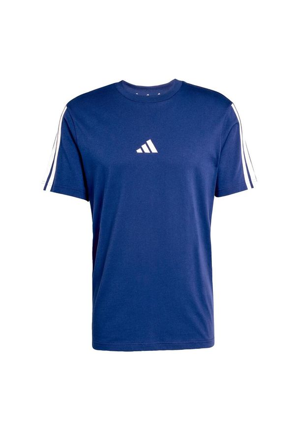 Adidas - Koszulka Essentials 3-Stripes Single. Kolor: biały, wielokolorowy, niebieski. Materiał: bawełna