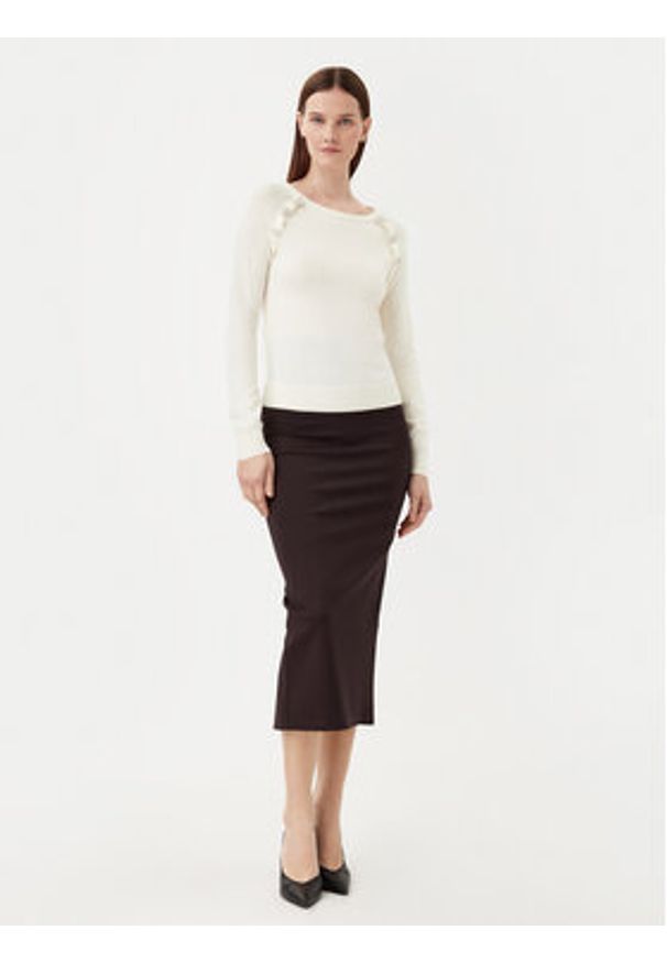 Motivi Sweter M6706001041N Biały Regular Fit. Kolor: biały. Materiał: syntetyk