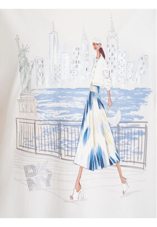 DKNY T-Shirt P61MPWNA Biały Regular Fit. Kolor: biały. Materiał: bawełna