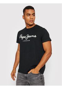 Pepe Jeans T-Shirt Original PM508210 Czarny Slim Fit. Kolor: czarny. Materiał: bawełna #1