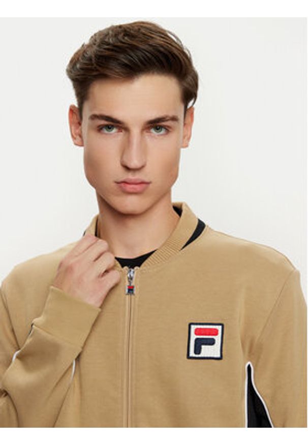 Fila Bluza Settanta FAM0645 Beżowy Regular Fit. Kolor: beżowy. Materiał: bawełna, syntetyk
