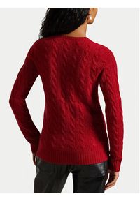 Polo Ralph Lauren Sweter 211971866012 Czerwony Slim Fit. Typ kołnierza: polo. Kolor: czerwony. Materiał: wełna #4