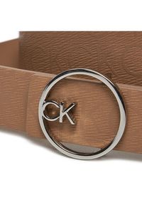 Calvin Klein Pasek Damski Ck Buckle Reversible Belt 3Cm K60K612359 Brązowy. Kolor: brązowy. Materiał: skóra
