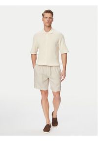 Jack & Jones Szorty materiałowe Bill 12253134 Beżowy Wide Leg. Kolor: beżowy. Materiał: len #3