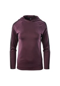 Bluza damska z kapturem IQ Boyna WMNS - purpurowa, Rozmiar S. Typ kołnierza: kaptur. Kolor: fioletowy. Materiał: materiał, poliester, elastan. Sport: kolarstwo, bieganie