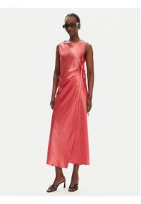 Pinko - PINKO Sukienka koktajlowa Amico 105011 A2BU Koralowy Regular Fit. Kolor: pomarańczowy. Materiał: syntetyk. Styl: wizytowy