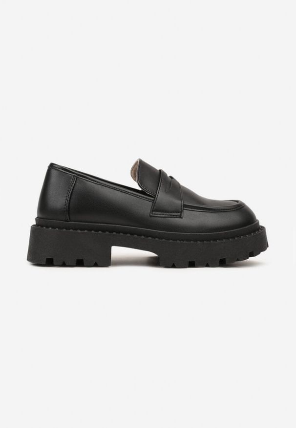 Born2be - Czarne Mokasyny Vices na Grubej Podeszwie Viara. Okazja: na co dzień. Kolor: czarny. Materiał: jeans. Styl: klasyczny, casual, elegancki