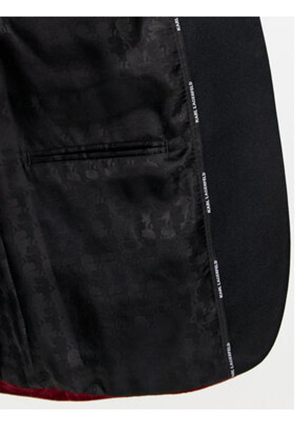 Karl Lagerfeld - KARL LAGERFELD Marynarka 155270 541009 Czerwony Slim Fit. Typ kołnierza: dekolt w karo. Kolor: czerwony. Materiał: syntetyk