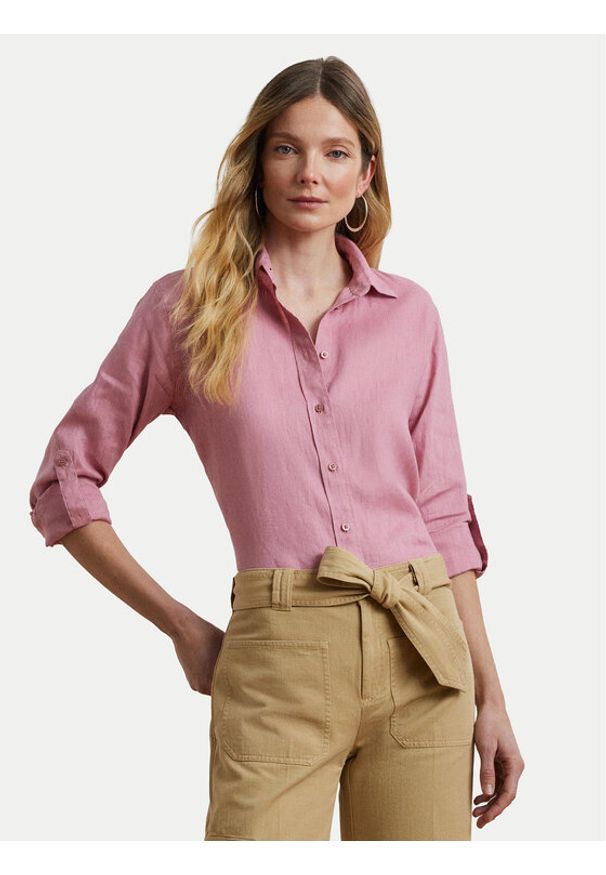 Lauren Ralph Lauren - LAUREN RALPH LAUREN Koszula 200782777067 Różowy Relaxed Fit. Kolor: różowy. Materiał: len