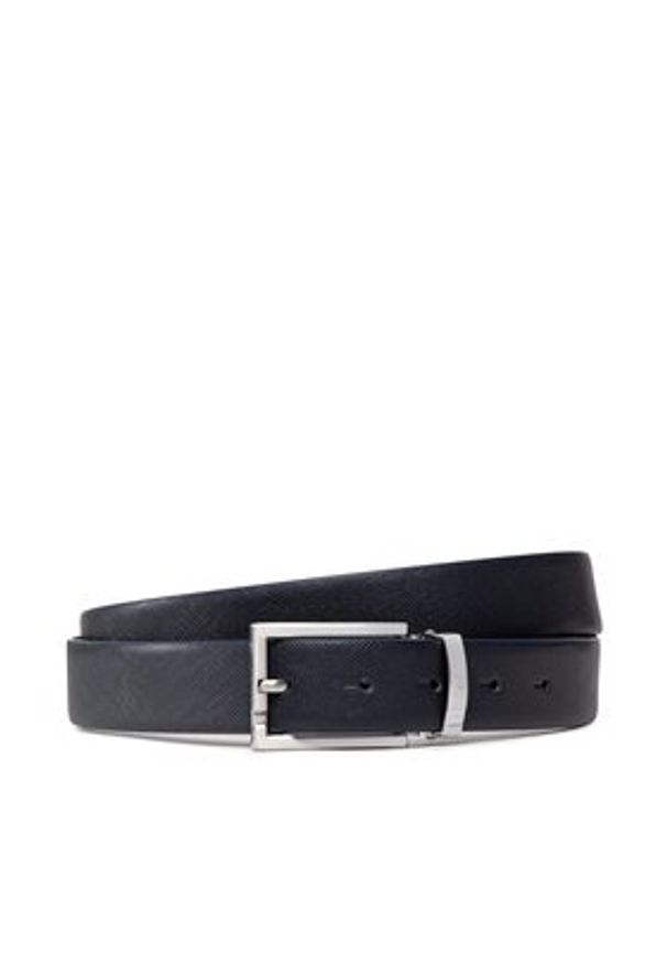 Emporio Armani Pasek Męski Y4S498 YLP4E 81285 Granatowy. Kolor: niebieski. Materiał: skóra
