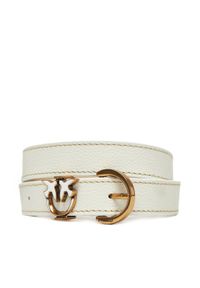Pinko - PINKO Pasek Damski Tamboril H2.5 Belt 102820 A158 Biały. Kolor: biały. Materiał: skóra