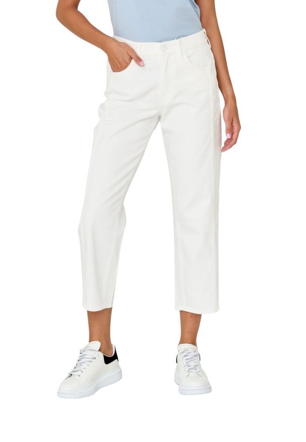 7 FOR ALL MANKIND Białe jeansy damskie THE MODERN STRAIGHT Milk, Rozmiar 27. Kolor: biały