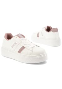 Big-Star - Białe Trampki Big Star Sportowe Obuwie Damskie Na Platformie. Okazja: na co dzień. Zapięcie: pasek. Kolor: biały. Materiał: tkanina, guma, materiał, syntetyk. Szerokość cholewki: normalna. Obcas: na platformie. Styl: sportowy #7