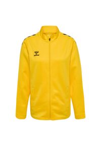 Damska bluza dresowa zapinana na zamek Hummel Core XK. Kolor: żółty, wielokolorowy, pomarańczowy. Materiał: dresówka. Sport: piłka ręczna #1