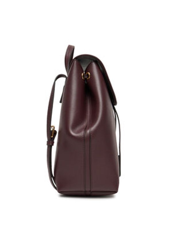 Calvin Klein Plecak Foil Logo Flap Backpack LV04F3297G Bordowy. Kolor: czerwony. Materiał: skóra