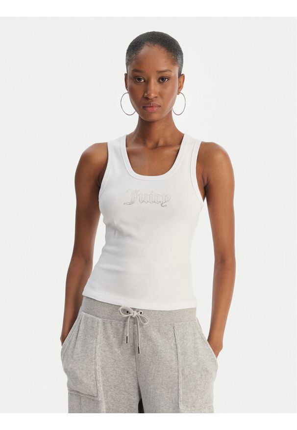 Juicy Couture Top Thin Strap JCWLV126308 Biały Slim Fit. Kolor: biały. Materiał: bawełna
