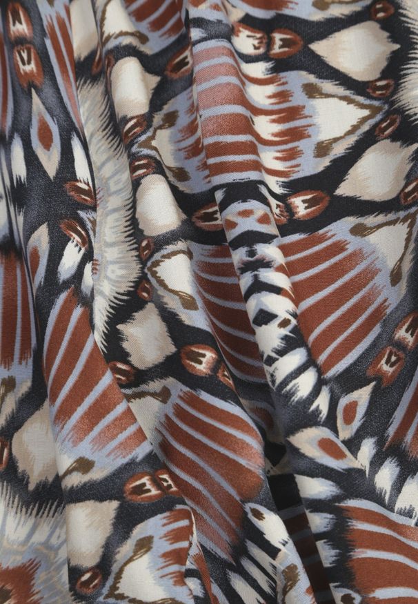 Renee - Brązowe Spodnie Typu Palazzo z Wiskozy High Waist z Gumką w Pasie Bistalia. Okazja: na co dzień. Stan: podwyższony. Kolor: brązowy. Materiał: wiskoza. Długość: długie. Styl: wizytowy, casual