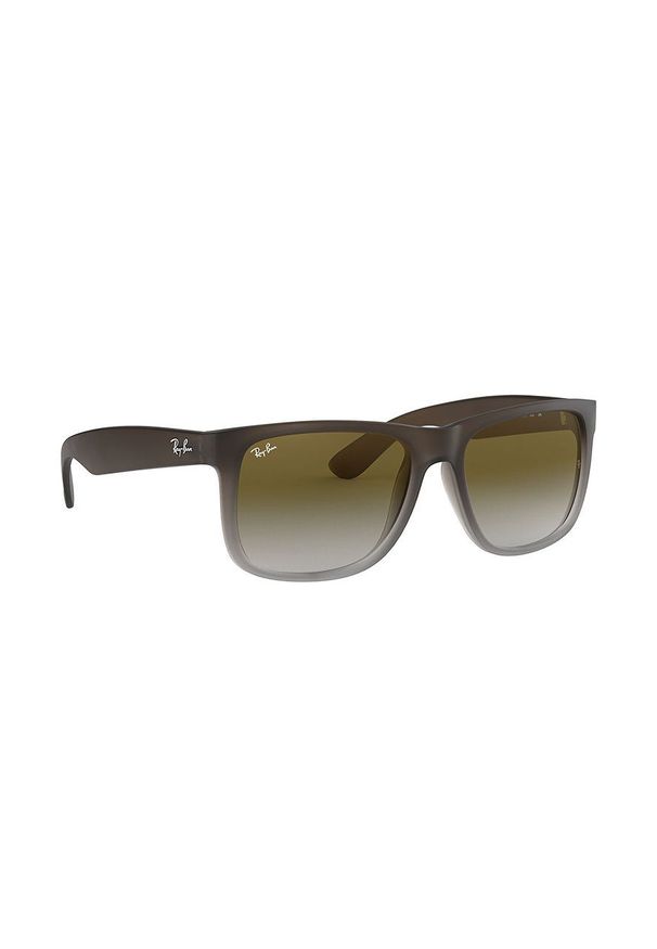 Ray-Ban - Okulary JUSTIN. Kształt: prostokątne. Kolor: brązowy